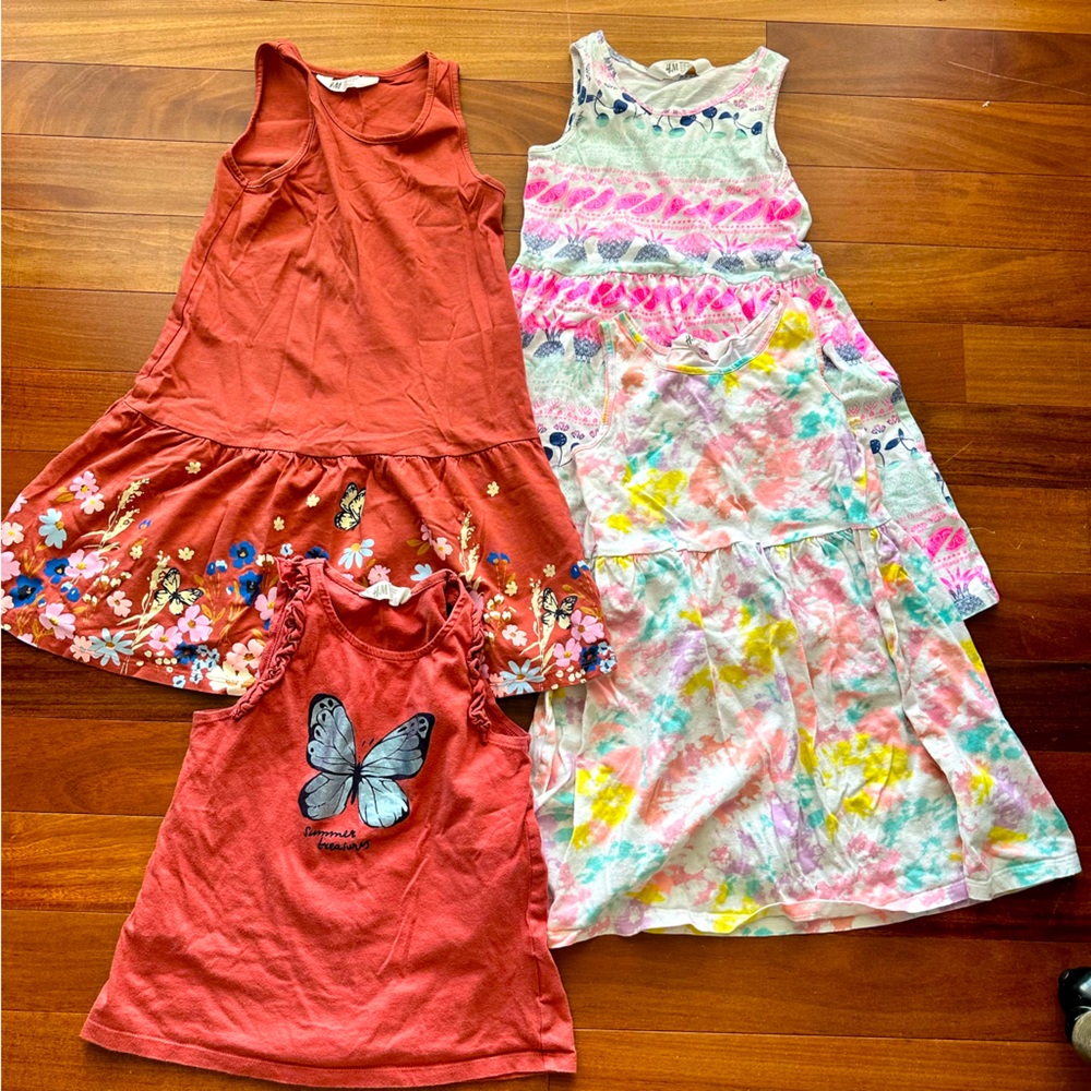 Girls H&M dresses and shirt lot of 4